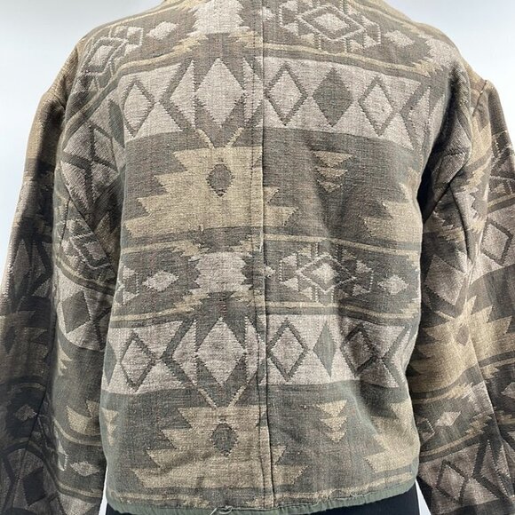 Flashback 100% cotton southwestern jacket bolero neutral button closure sz m - Picture 7 of 7